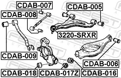 Trag-/Führungsgelenk Hinterachse oben FEBEST 3220-SRXR Bild Trag-/Führungsgelenk Hinterachse oben FEBEST 3220-SRXR
