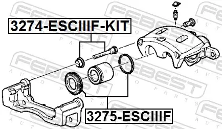 Führungsbolzen, Bremssattel FEBEST 3274-ESCIIIF-KIT Bild Führungsbolzen, Bremssattel FEBEST 3274-ESCIIIF-KIT