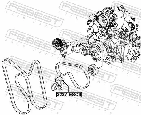 Spannrolle, Keilrippenriemen FEBEST 3287-ESCII Bild Spannrolle, Keilrippenriemen FEBEST 3287-ESCII