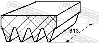 Keilrippenriemen FEBEST 88126-4L813 Bild Keilrippenriemen FEBEST 88126-4L813