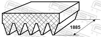 Keilrippenriemen FEBEST 88127-5L1885 Bild Keilrippenriemen FEBEST 88127-5L1885