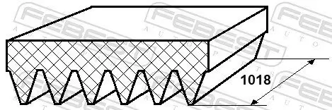Keilrippenriemen FEBEST 88128-6L1018 Bild Keilrippenriemen FEBEST 88128-6L1018