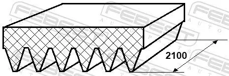 Keilrippenriemen FEBEST 88128-6L2100 Bild Keilrippenriemen FEBEST 88128-6L2100