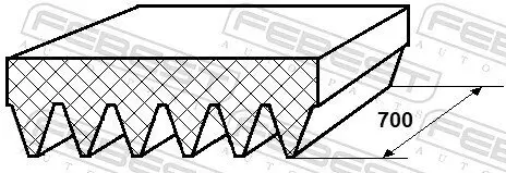 Keilrippenriemen FEBEST 88128-6L700 Bild Keilrippenriemen FEBEST 88128-6L700