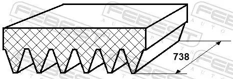 Keilrippenriemen FEBEST 88128-6L738 Bild Keilrippenriemen FEBEST 88128-6L738