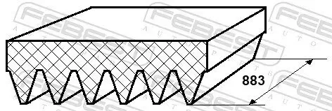 Keilrippenriemen FEBEST 88128-6L883 Bild Keilrippenriemen FEBEST 88128-6L883