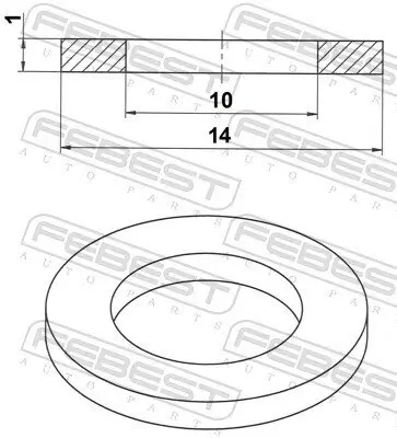 Dichtring, Ölablassschraube FEBEST 88430-101410A Bild Dichtring, Ölablassschraube FEBEST 88430-101410A