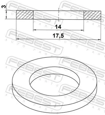 Dichtring, Ölablassschraube FEBEST 88430-141830X Bild Dichtring, Ölablassschraube FEBEST 88430-141830X