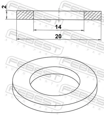 Dichtring, Ölablassschraube FEBEST 88430-142020F Bild Dichtring, Ölablassschraube FEBEST 88430-142020F