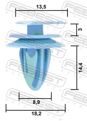 Clip, Zier-/Schutzleiste FEBEST 88570-005 Bild Clip, Zier-/Schutzleiste FEBEST 88570-005