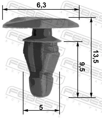 Clip, Zier-/Schutzleiste FEBEST 88570-023 Bild Clip, Zier-/Schutzleiste FEBEST 88570-023
