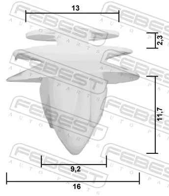Clip, Zier-/Schutzleiste FEBEST 88570-038 Bild Clip, Zier-/Schutzleiste FEBEST 88570-038