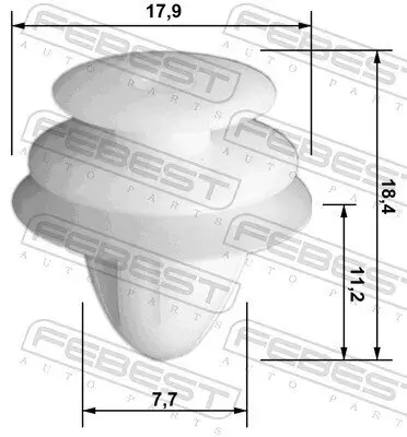 Halteclip, Türverkleidung FEBEST 88570-054 Bild Halteclip, Türverkleidung FEBEST 88570-054