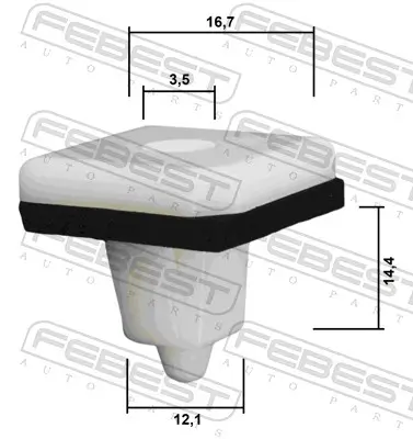 Clip, Zier-/Schutzleiste FEBEST 88570-190 Bild Clip, Zier-/Schutzleiste FEBEST 88570-190