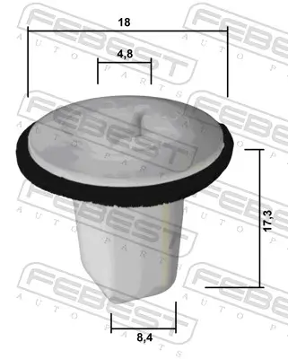 Clip, Zier-/Schutzleiste FEBEST 88570-199 Bild Clip, Zier-/Schutzleiste FEBEST 88570-199