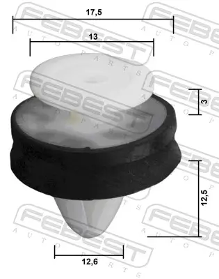 Clip, Zier-/Schutzleiste FEBEST 88570-213 Bild Clip, Zier-/Schutzleiste FEBEST 88570-213