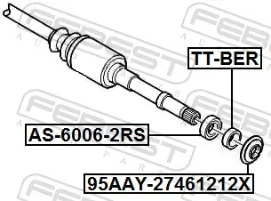 Wellendichtring, Antriebswelle FEBEST 95AAY-27461212X Bild Wellendichtring, Antriebswelle FEBEST 95AAY-27461212X