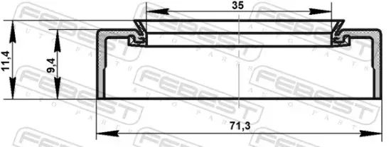 Wellendichtring, Antriebswelle FEBEST 95AES-35710911X Bild Wellendichtring, Antriebswelle FEBEST 95AES-35710911X