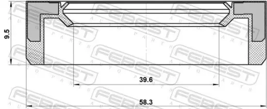 Wellendichtring, Antriebswelle FEBEST 95BAS-41581010X Bild Wellendichtring, Antriebswelle FEBEST 95BAS-41581010X