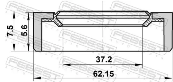 Wellendichtring, Antriebswelle FEBEST 95BDY-39620608X Bild Wellendichtring, Antriebswelle FEBEST 95BDY-39620608X