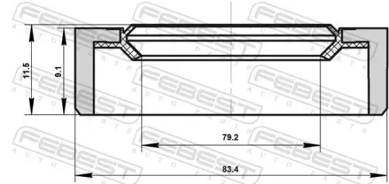 Wellendichtring, Antriebswelle FEBEST 95CDY-81830912X Bild Wellendichtring, Antriebswelle FEBEST 95CDY-81830912X