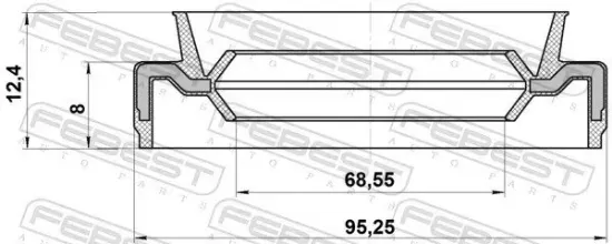 Dichtring, Radnabe FEBEST 95EAS-70950812X Bild Dichtring, Radnabe FEBEST 95EAS-70950812X