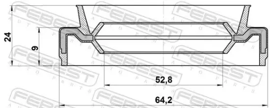 Dichtring, Radnabe FEBEST 95EAY-54640924X Bild Dichtring, Radnabe FEBEST 95EAY-54640924X