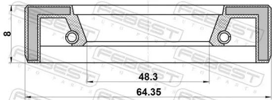 Wellendichtring, Antriebswelle FEBEST 95FAY-50640808X Bild Wellendichtring, Antriebswelle FEBEST 95FAY-50640808X