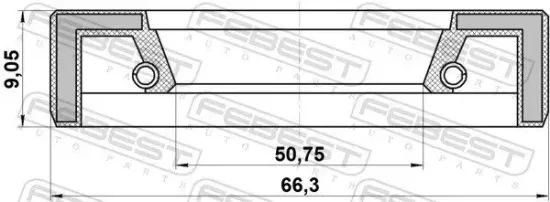 Wellendichtring, Antriebswelle FEBEST 95FAY-52660909X Bild Wellendichtring, Antriebswelle FEBEST 95FAY-52660909X