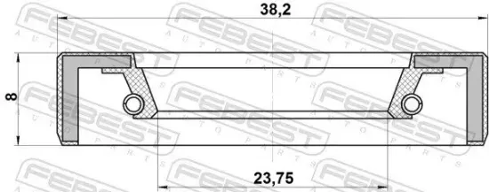 Wellendichtring, Antriebswelle FEBEST 95FBY-26380808X Bild Wellendichtring, Antriebswelle FEBEST 95FBY-26380808X