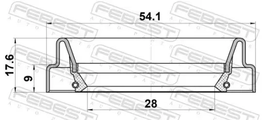 Wellendichtring, Antriebswelle FEBEST 95FDS-30540918X Bild Wellendichtring, Antriebswelle FEBEST 95FDS-30540918X