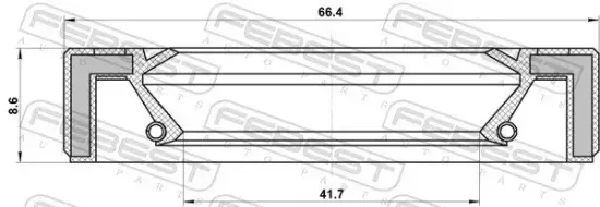 Wellendichtring, Schaltgetriebehauptwelle FEBEST 95GAS-43660909C Bild Wellendichtring, Schaltgetriebehauptwelle FEBEST 95GAS-43660909C