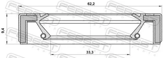 Wellendichtring, Differential Vorderachse FEBEST 95GAY-35621010C Bild Wellendichtring, Differential Vorderachse FEBEST 95GAY-35621010C
