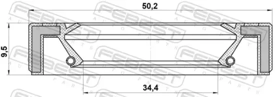 Wellendichtring, Differential Vorderachse FEBEST 95GAY-36500909C Bild Wellendichtring, Differential Vorderachse FEBEST 95GAY-36500909C