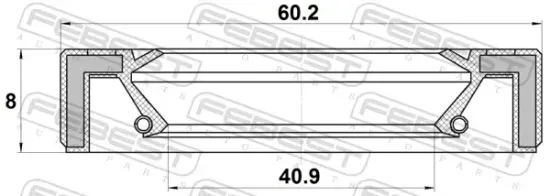 Wellendichtring, Antriebswelle FEBEST 95GAY-42600808X Bild Wellendichtring, Antriebswelle FEBEST 95GAY-42600808X