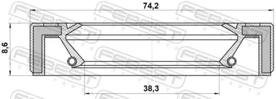 Wellendichtring, Antriebswelle FEBEST 95GBY-40740909R Bild Wellendichtring, Antriebswelle FEBEST 95GBY-40740909R