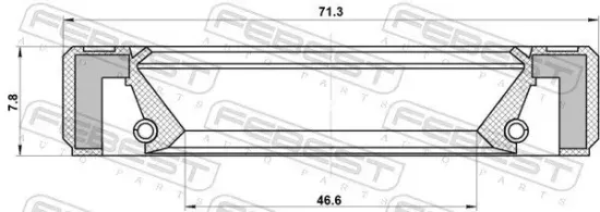 Wellendichtring, Schaltgetriebehauptwelle FEBEST 95GBY-48710808R Bild Wellendichtring, Schaltgetriebehauptwelle FEBEST 95GBY-48710808R