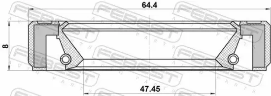 Wellendichtring, Schaltgetriebehauptwelle FEBEST 95GBY-49640808R Bild Wellendichtring, Schaltgetriebehauptwelle FEBEST 95GBY-49640808R