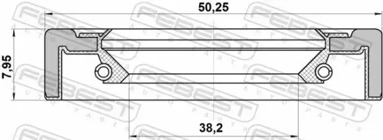 Wellendichtring, Antriebswelle FEBEST 95GCY-40500808X Bild Wellendichtring, Antriebswelle FEBEST 95GCY-40500808X