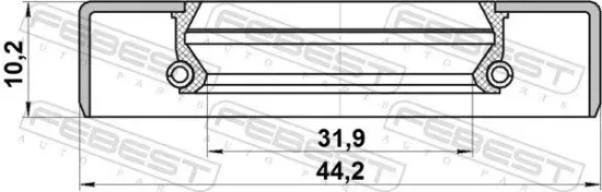 Wellendichtring, Antriebswelle FEBEST 95GDS-34441010X Bild Wellendichtring, Antriebswelle FEBEST 95GDS-34441010X
