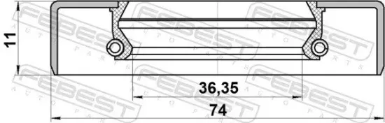 Wellendichtring, Antriebswelle FEBEST 95GDS-39741111R Bild Wellendichtring, Antriebswelle FEBEST 95GDS-39741111R