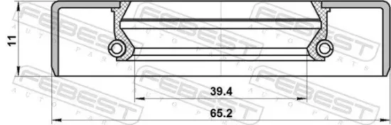 Wellendichtring, Antriebswelle FEBEST 95GDS-41651111X Bild Wellendichtring, Antriebswelle FEBEST 95GDS-41651111X