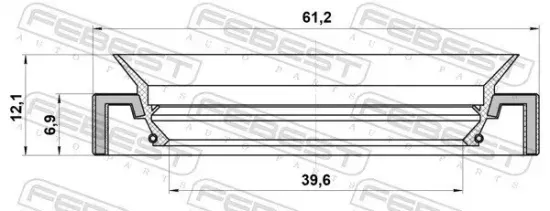 Wellendichtring, Differential FEBEST 95GDW-41610712C Bild Wellendichtring, Differential FEBEST 95GDW-41610712C