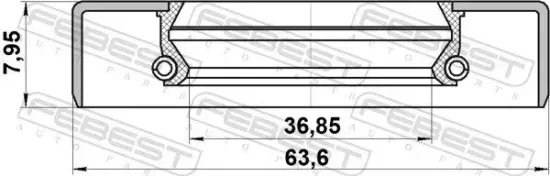 Wellendichtring, Differential Hinterachse FEBEST 95GDY-38630808X Bild Wellendichtring, Differential Hinterachse FEBEST 95GDY-38630808X
