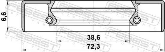 Wellendichtring, Antriebswelle FEBEST 95GDY-40720707X Bild Wellendichtring, Antriebswelle FEBEST 95GDY-40720707X
