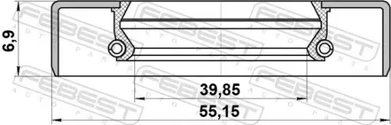 Dichtring, Radnabe FEBEST 95GDY-41550707X Bild Dichtring, Radnabe FEBEST 95GDY-41550707X