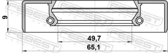 Dichtring, Radnabe FEBEST 95GDY-51650909X Bild Dichtring, Radnabe FEBEST 95GDY-51650909X
