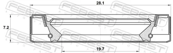 Wellendichtring, Automatikgetriebe FEBEST 95GEY-21280707C Bild Wellendichtring, Automatikgetriebe FEBEST 95GEY-21280707C
