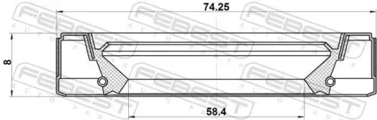 Wellendichtring, Differential links FEBEST 95GEY-60740808C Bild Wellendichtring, Differential links FEBEST 95GEY-60740808C