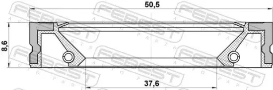 Dichtring, Radnabe FEBEST 95GFZ-39500808X Bild Dichtring, Radnabe FEBEST 95GFZ-39500808X